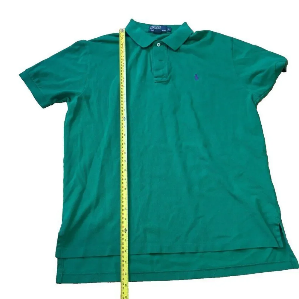 Vintage 90s Polo Ralph Lauren Polo Shirt Mens Large L Green w/ Purple Logo